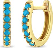 In Season Jewelry Small Multi Turquoise Huggie Plated Earrings