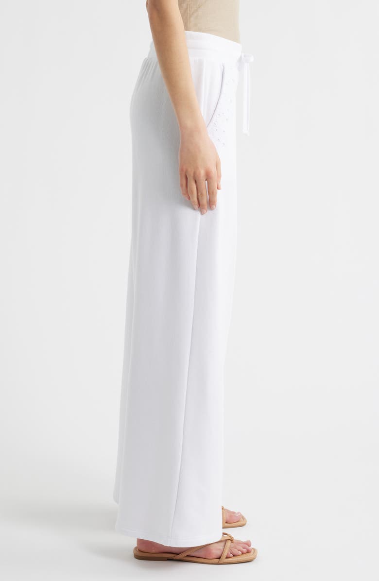 Splendid Rory Eyelet Embroidered Sweatpants, Alternate, color, White