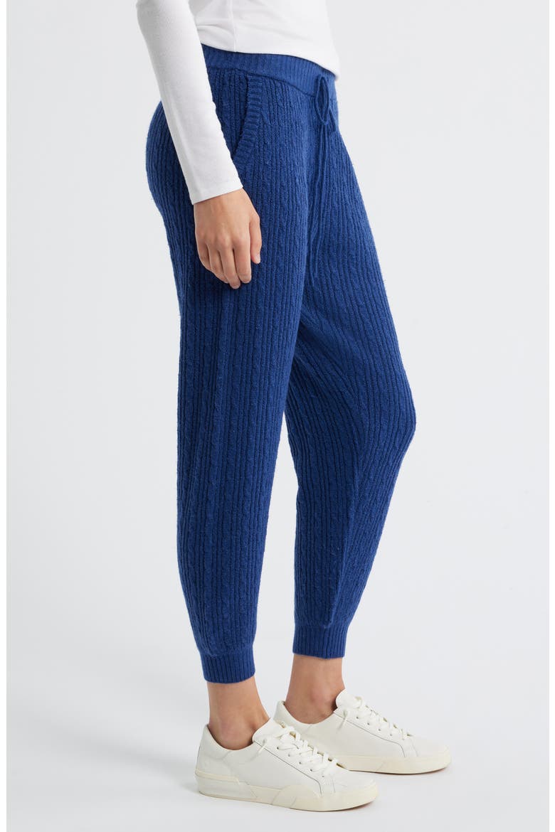 Cable Knit Sweater Joggers, Alternate, color, TWILIGHT