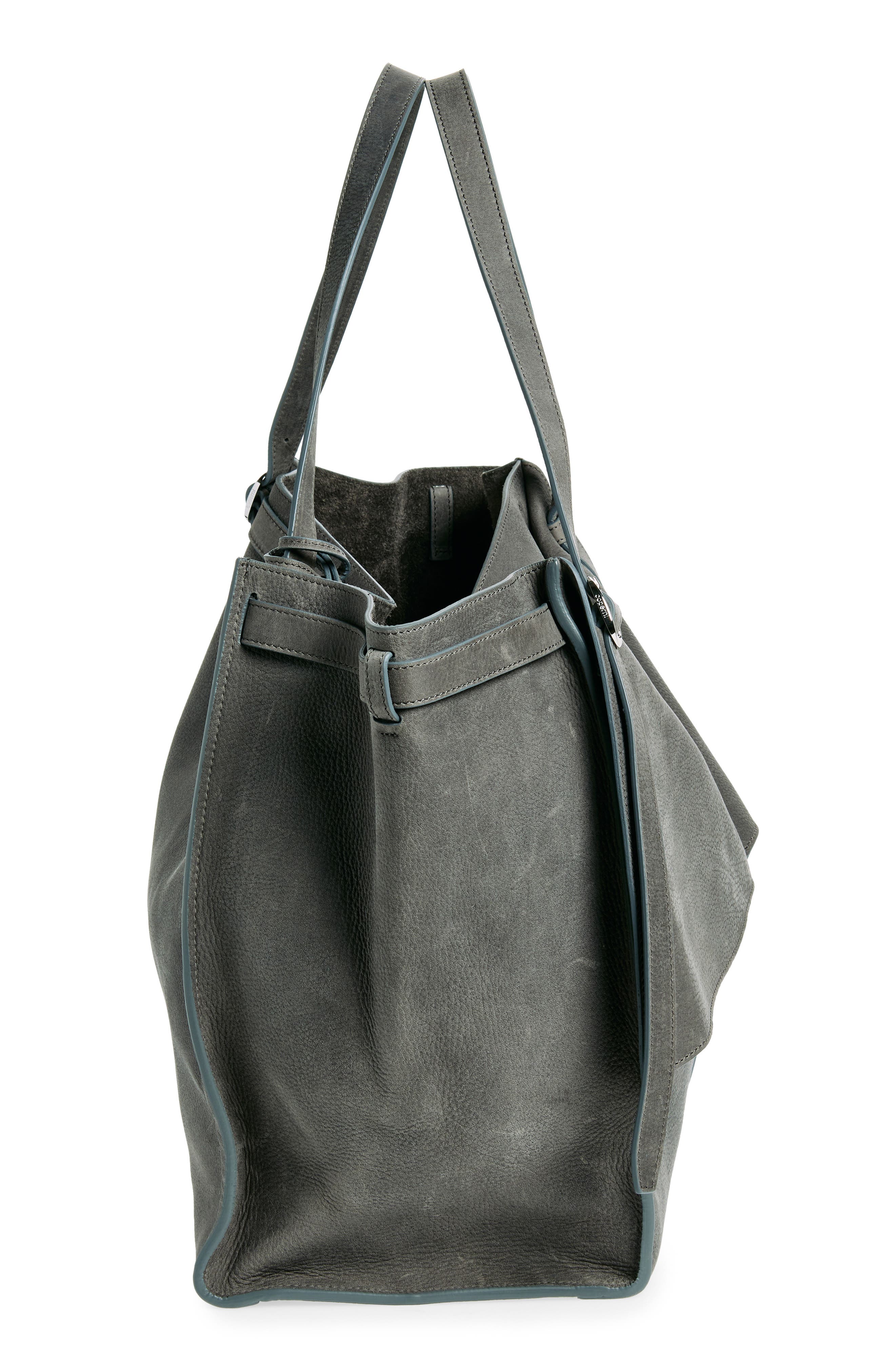 Coperni Cabas Belted Leather Shoulder Bag, Alternate, color, 