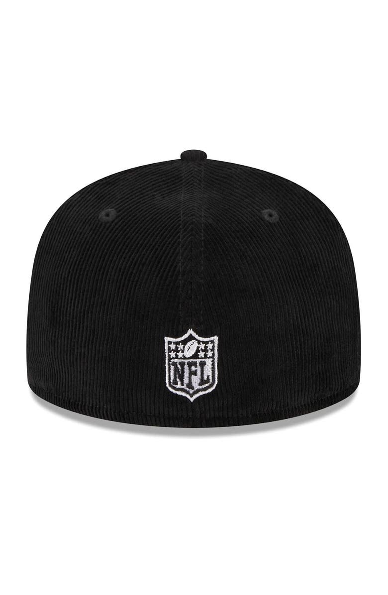 New Era Men's New Era Black Las Vegas Raiders Throwback Cord 59FIFTY Fitted Hat, Alternate, color, 