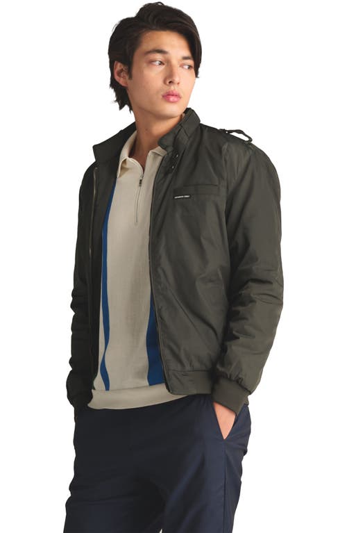 Members Only Heavy Iconic Racer Quilted Lining Jacket In Dark Green