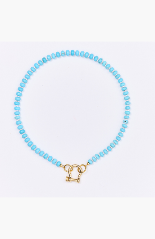 Shop Spicy Dan Stella Turquoise Gold Plated Necklace In Blue