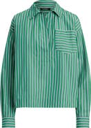Lauren Ralph Lauren Stachee '70s Stripe Cotton Broadcloth Popover Shirt
