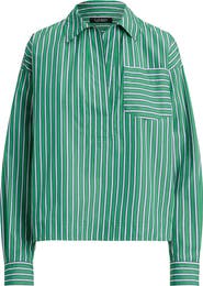 Lauren Ralph Lauren Stachee 
70s Stripe Cotton Broadcloth Popover Shirt