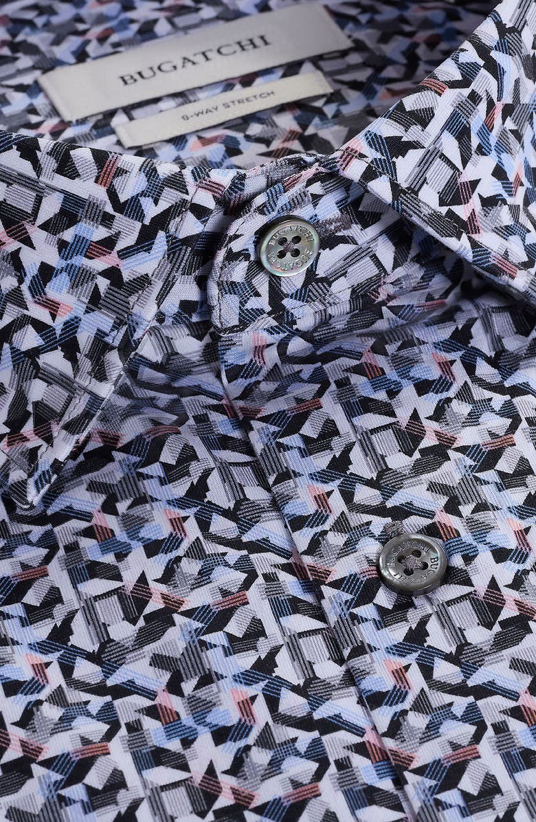 Bugatchi James OoohCotton<sup>®</sup> Geo Print Button-Up Shirt, Alternate, color, Zinc