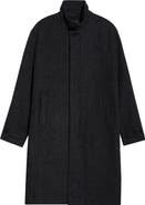 Vince Balmacaan Herringbone Recycled Wool Blend Coat