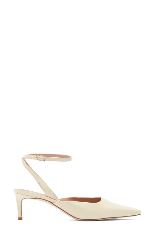 Nordstrom Greenwich Ankle Strap Pointed Toe Slingback Pump In Beige Wood Ash