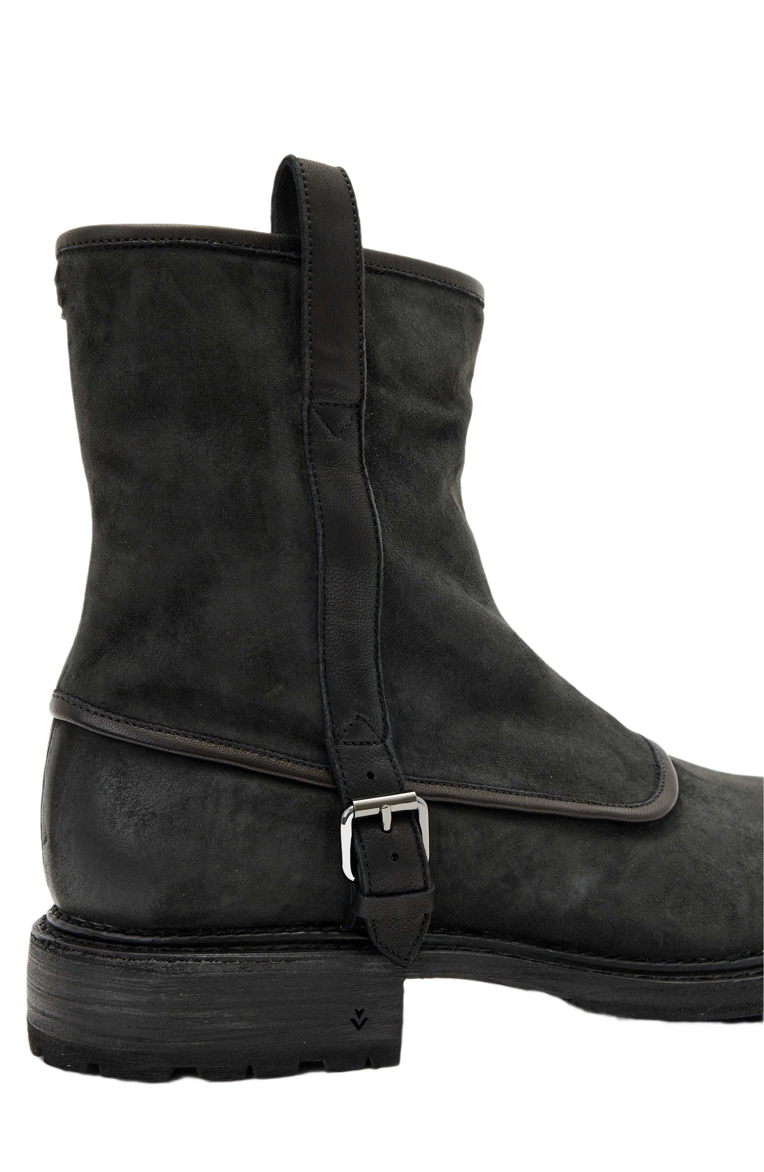 John Varvatos Heritage Genuine Shearling Lined Boot, Alternate, color, Charcoal