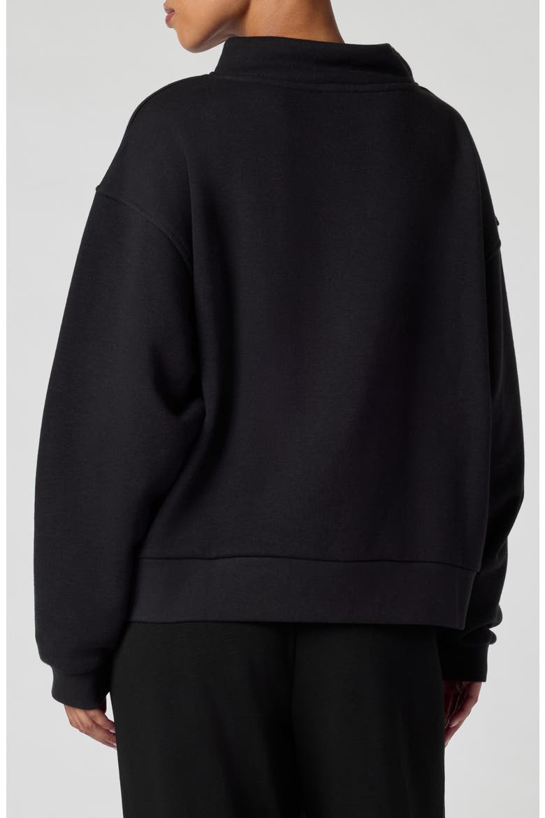 Mock Neck Sweatshirt, Alternate, color, BLACK