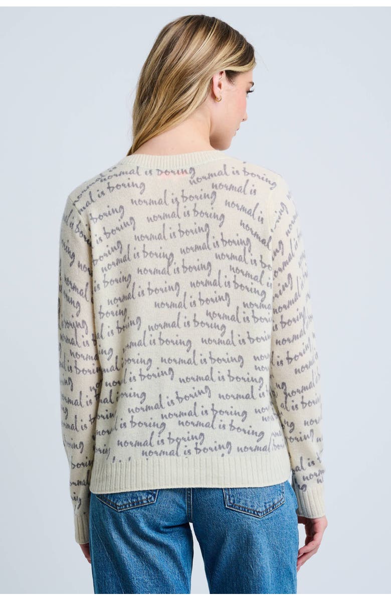 Lisa Todd Normal Is Boring Cashmere Sweater, Alternate, color, Winter White