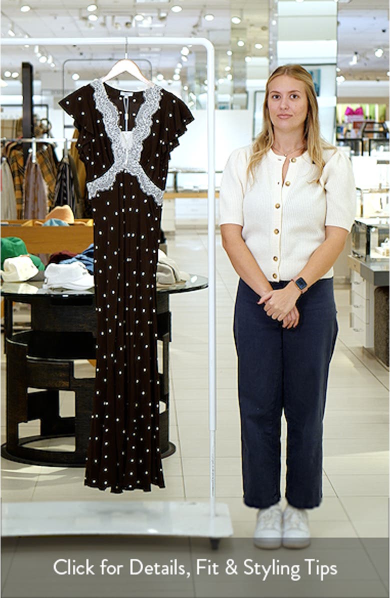 Mattia Lace Trim Polka Dot Maxi Dress, sales video thumbnail