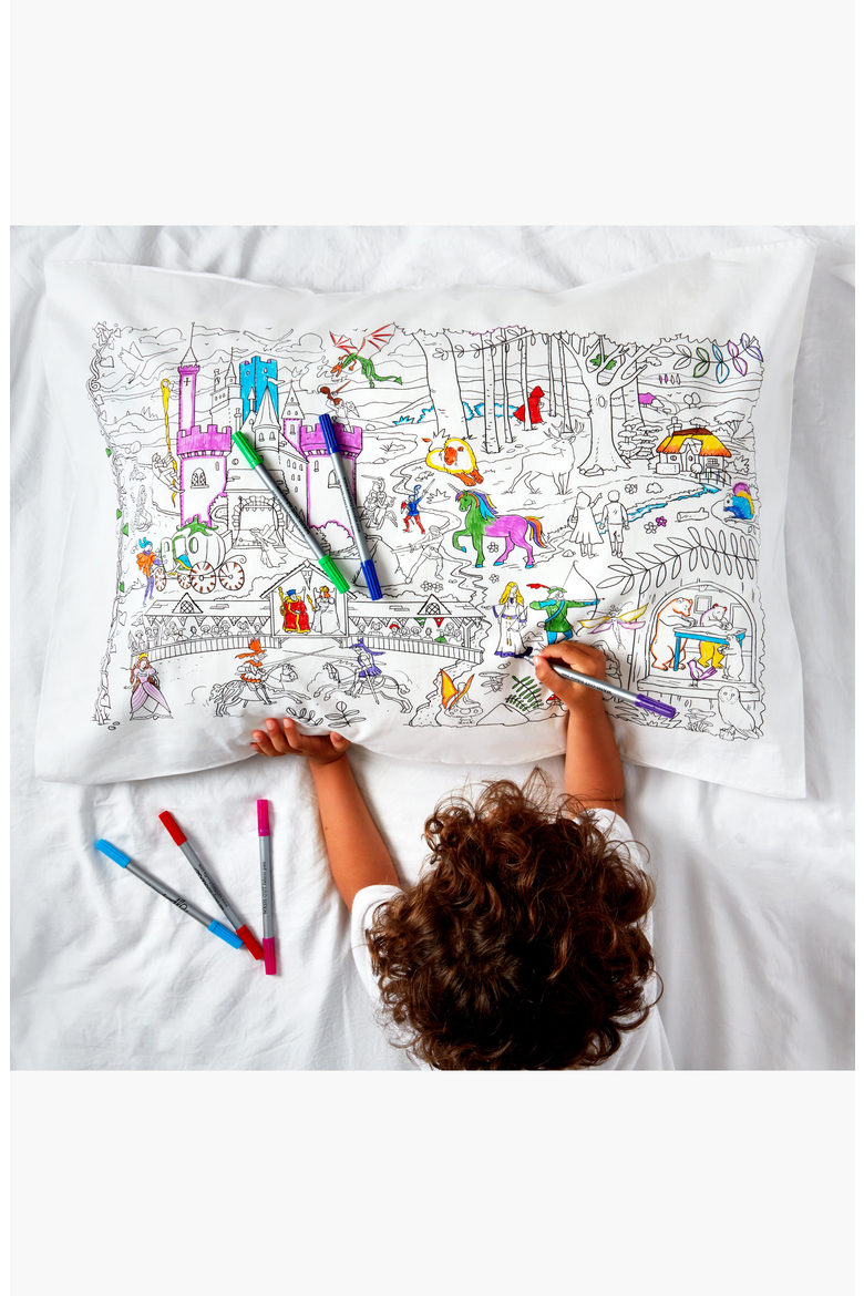 Color Your Own Pillowcase Fairytale, Alternate, color, White