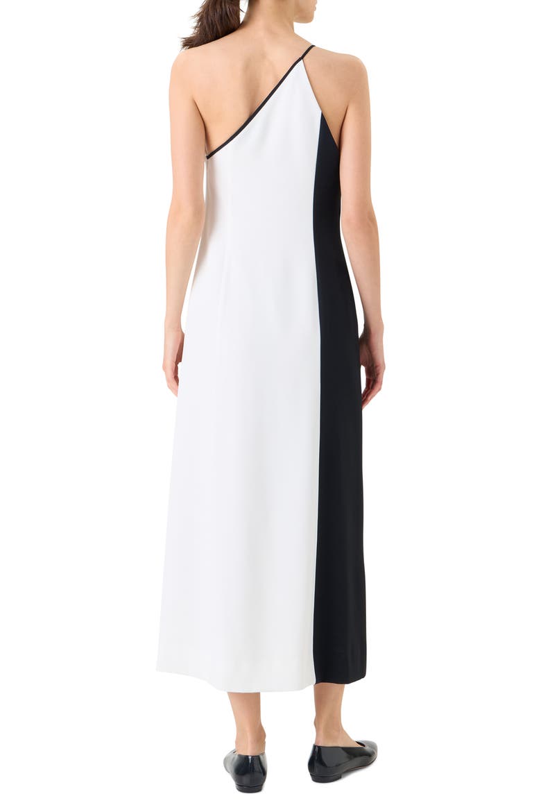 High Plains Colorblock Crepe One-Shoulder Dress, Alternate, color, BLACK-ECRU