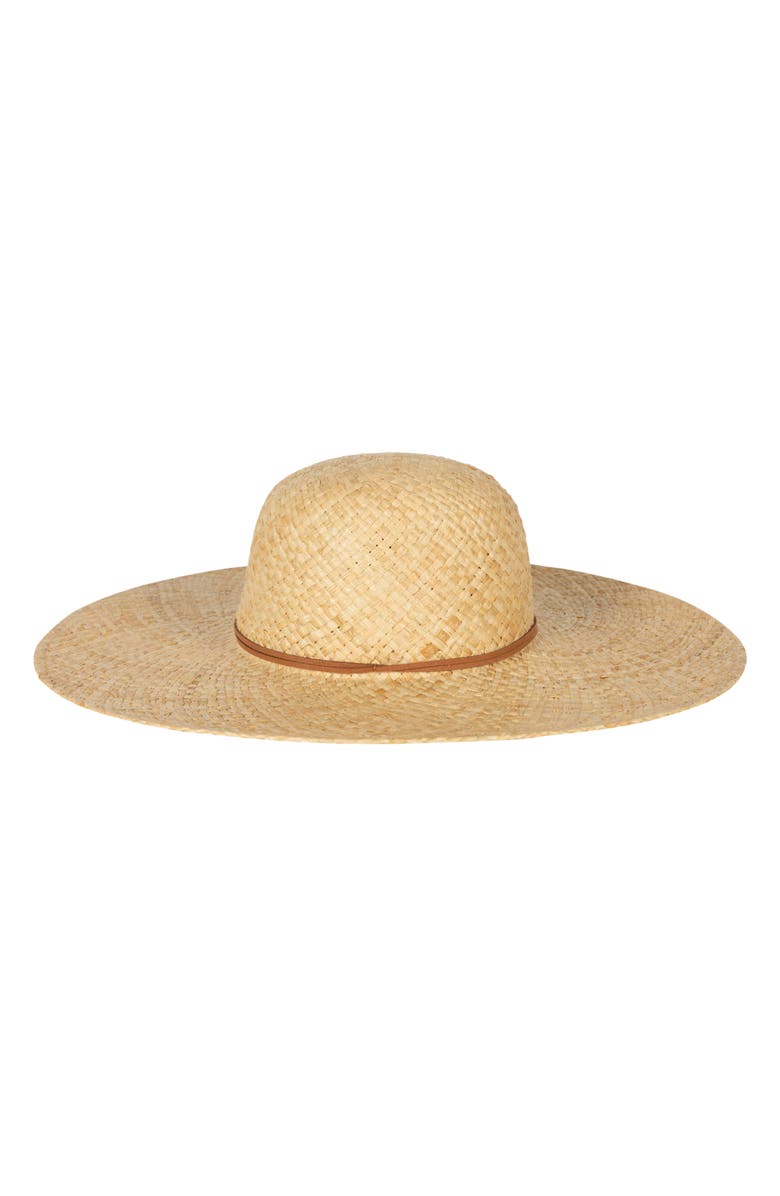 Lauren Ralph Lauren Logo Charm Raffia Sun Hat, Alternate, color, Natural