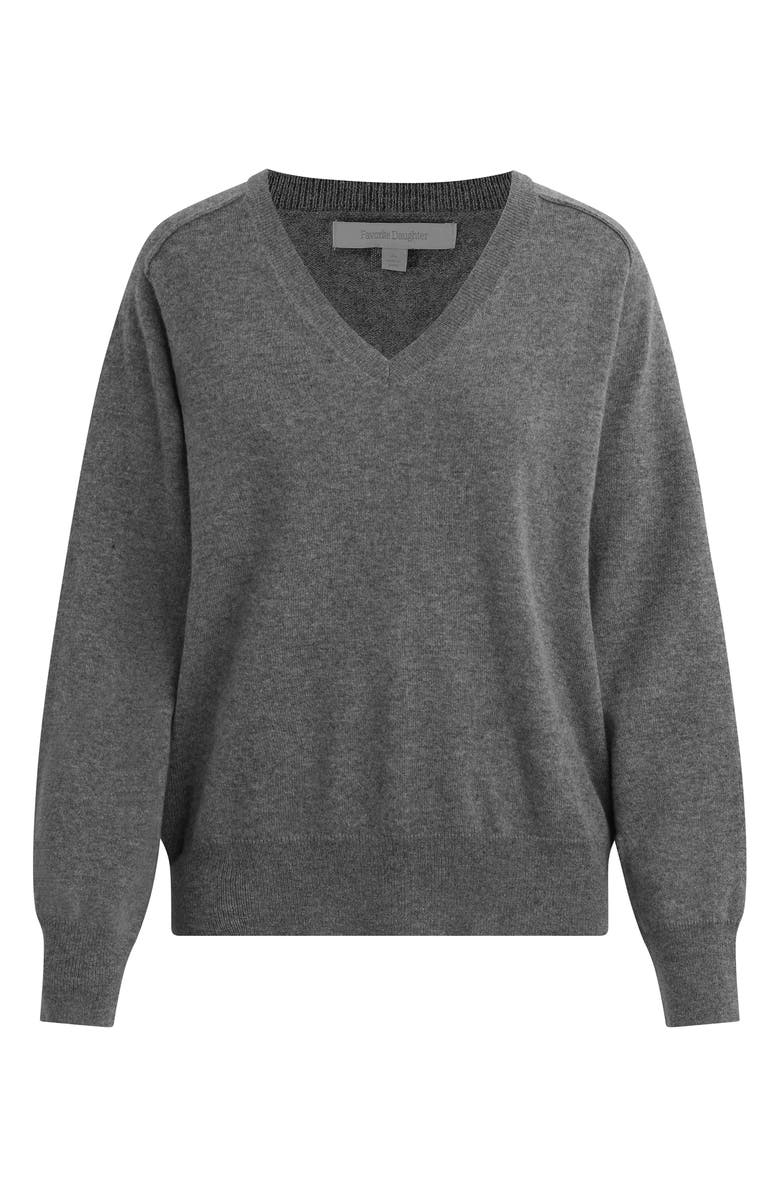 Favorite Daughter The Ryann V-Neck Cashmere Sweater, Alternate, color, Heather Grey