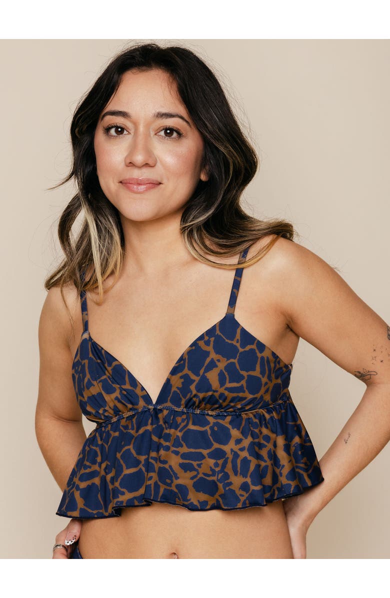 Kitty and Vibe Flowy Tankini Bikini Top, Main, color, Khai