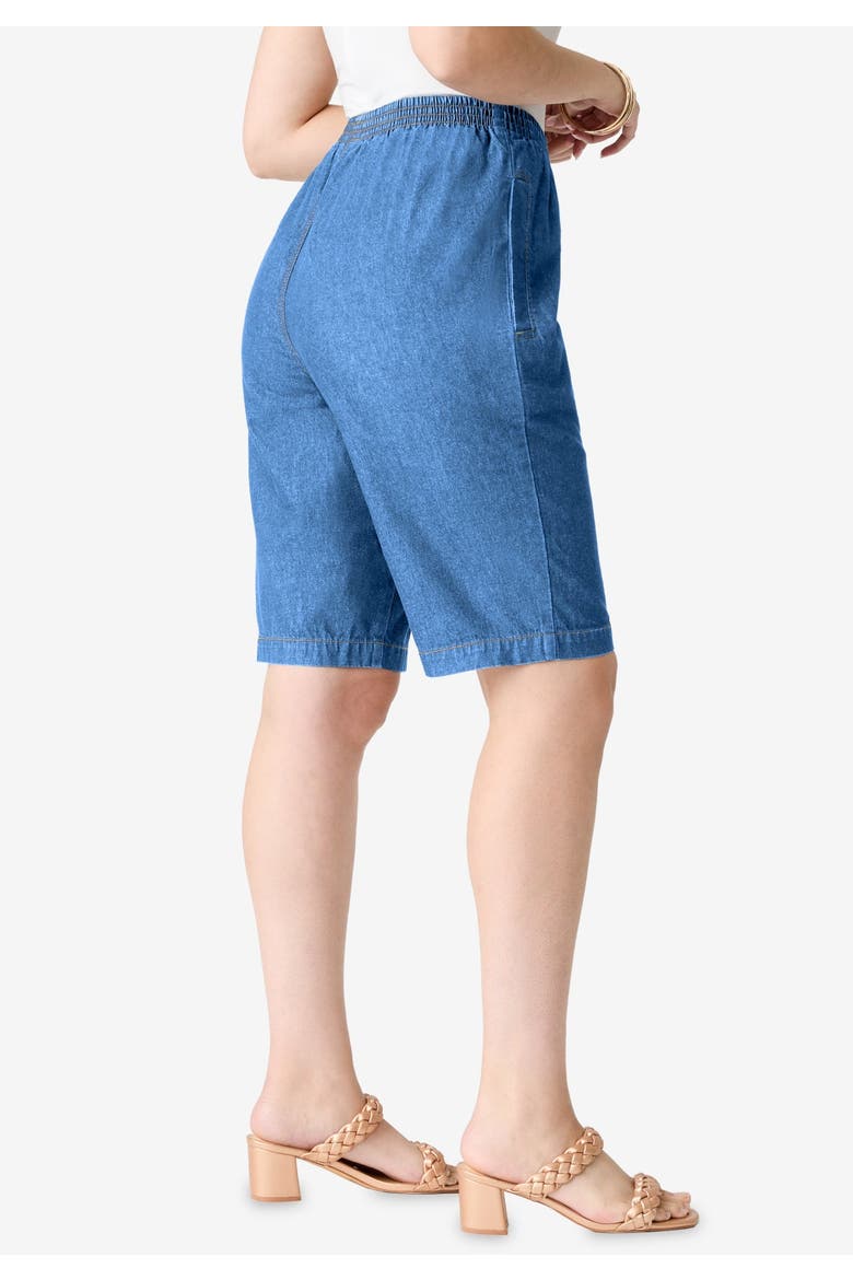 Plus Size Easy Wear Bermuda Short, Alternate, color, LIGHT STONEWASH