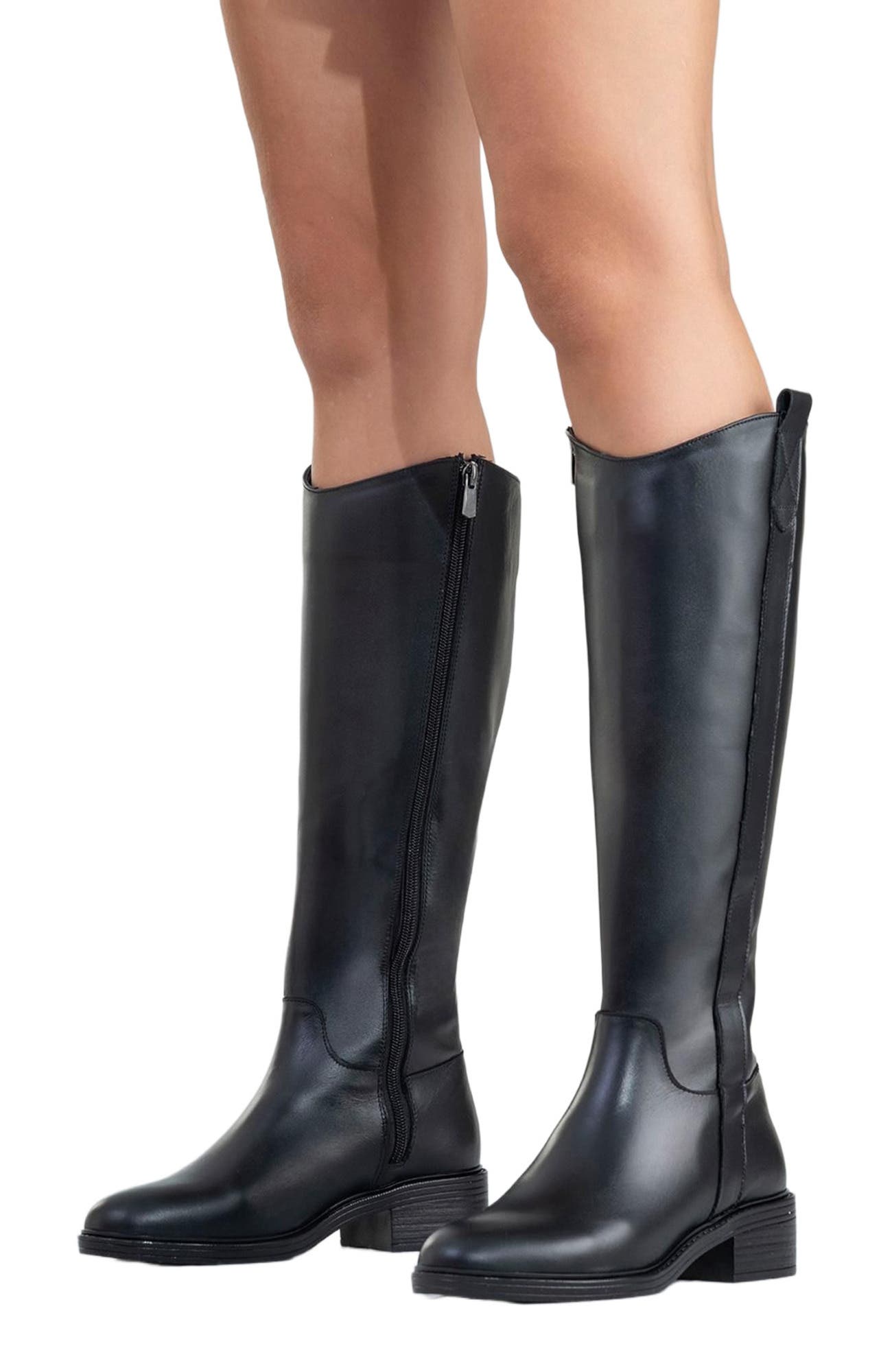 Forever & Always Shoes Acro Leather Boot, Alternate, color, Black Leather