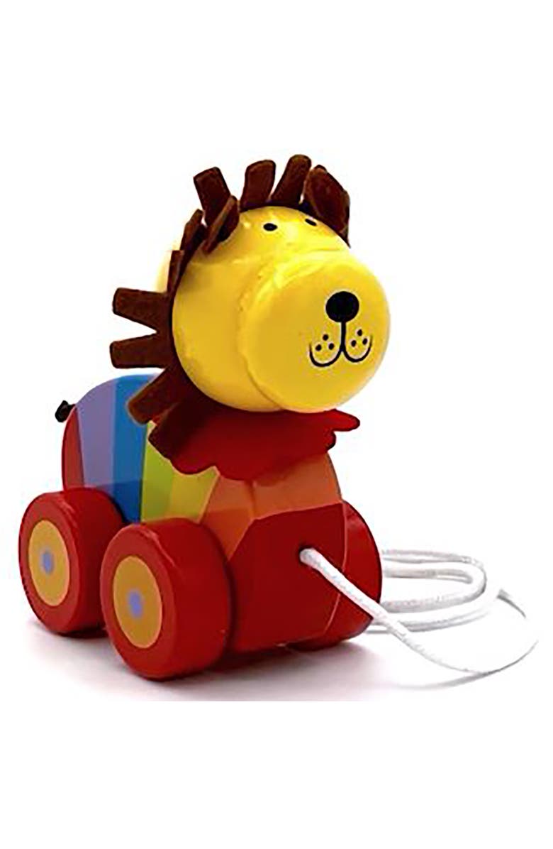 ORANGE TREE TOYS Pull Along Lion Wooden Toy, Ages 1+, Alternate, color, Multicolored