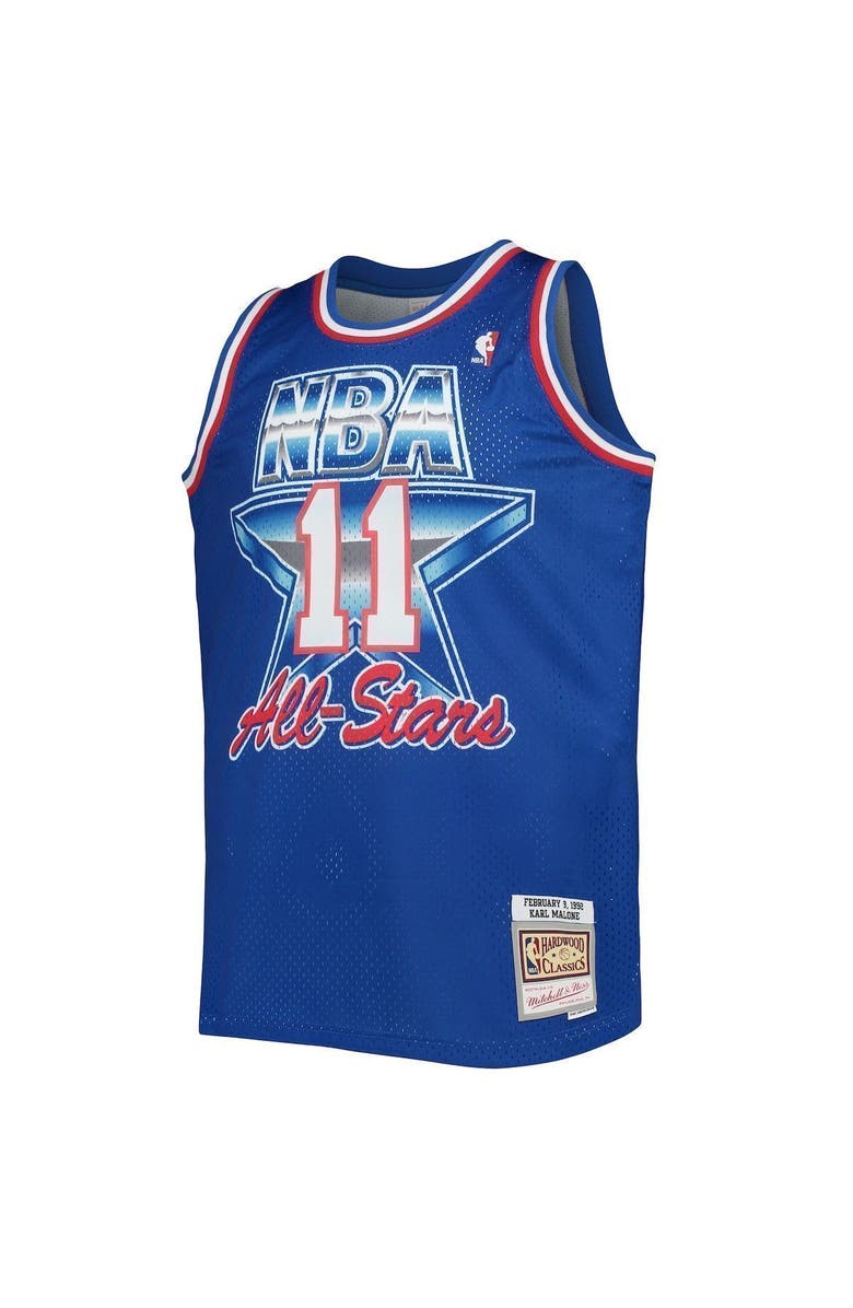 Mitchell & Ness Men's Mitchell & Ness Karl Malone Royal Western Conference Hardwood Classics 1992 NBA All-Star Game Swingman Jersey, Alternate, color, 