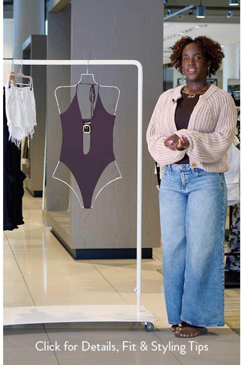 Halter Deep V-Neck Bodysuit video