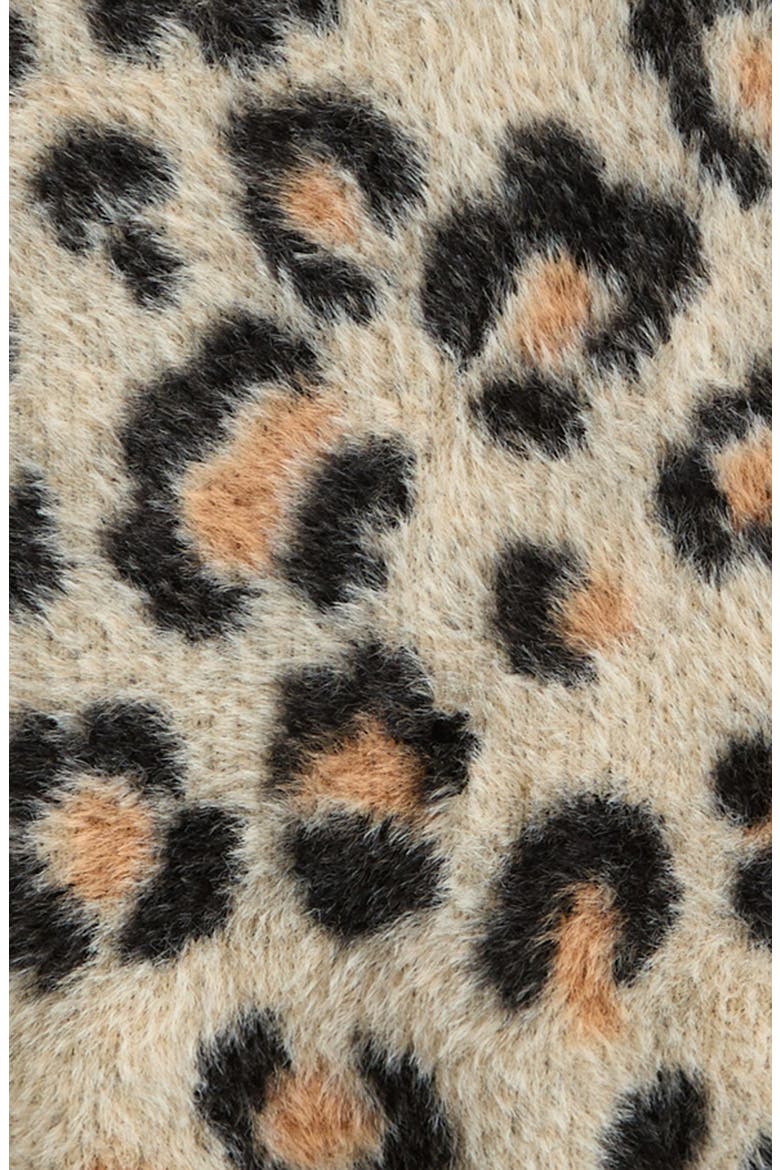 Kids' Leopard Eyelash Cardigan, Alternate, color, TAN TWINE SKETCHY LEOPARD