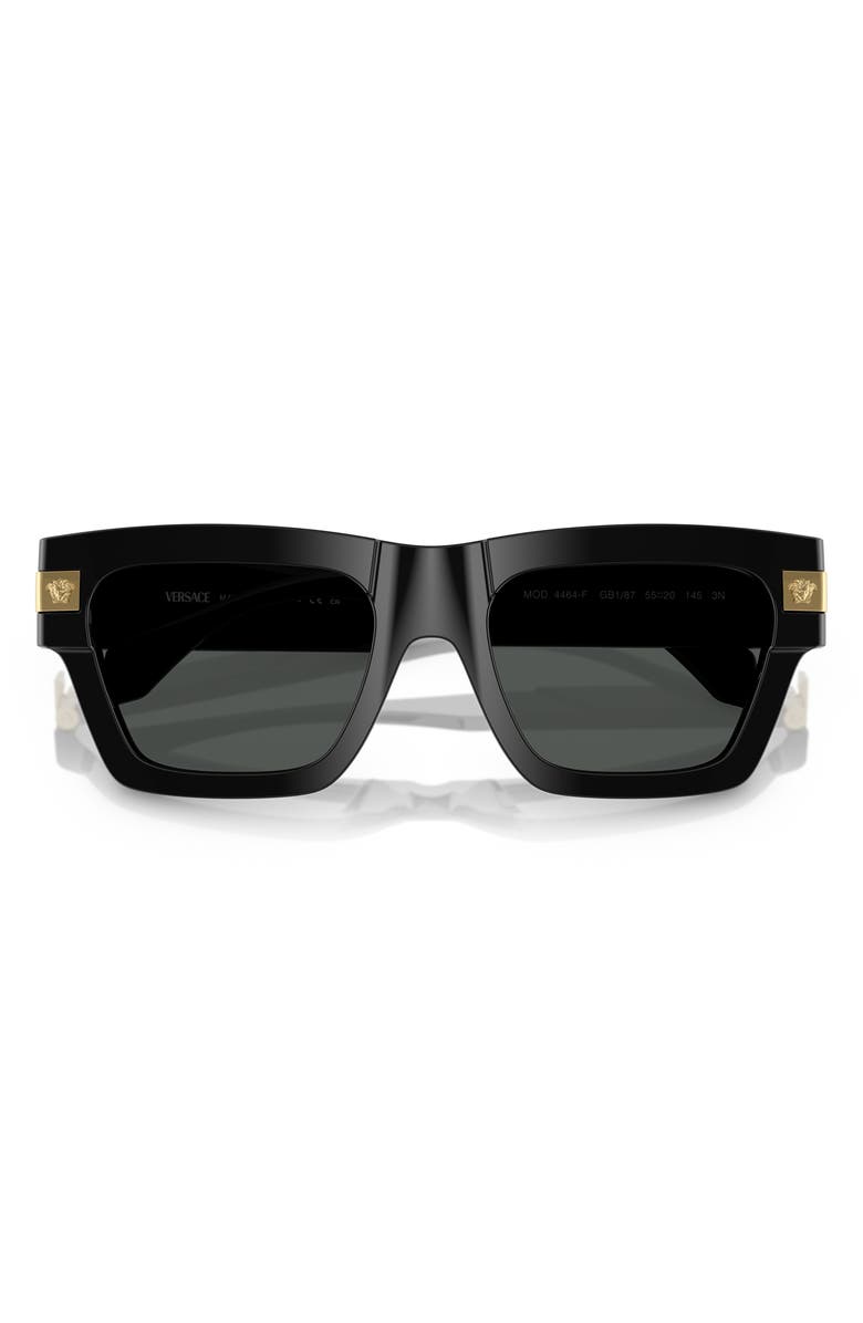 Versace 55mm Rectangular Sunglasses, Alternate, color, 