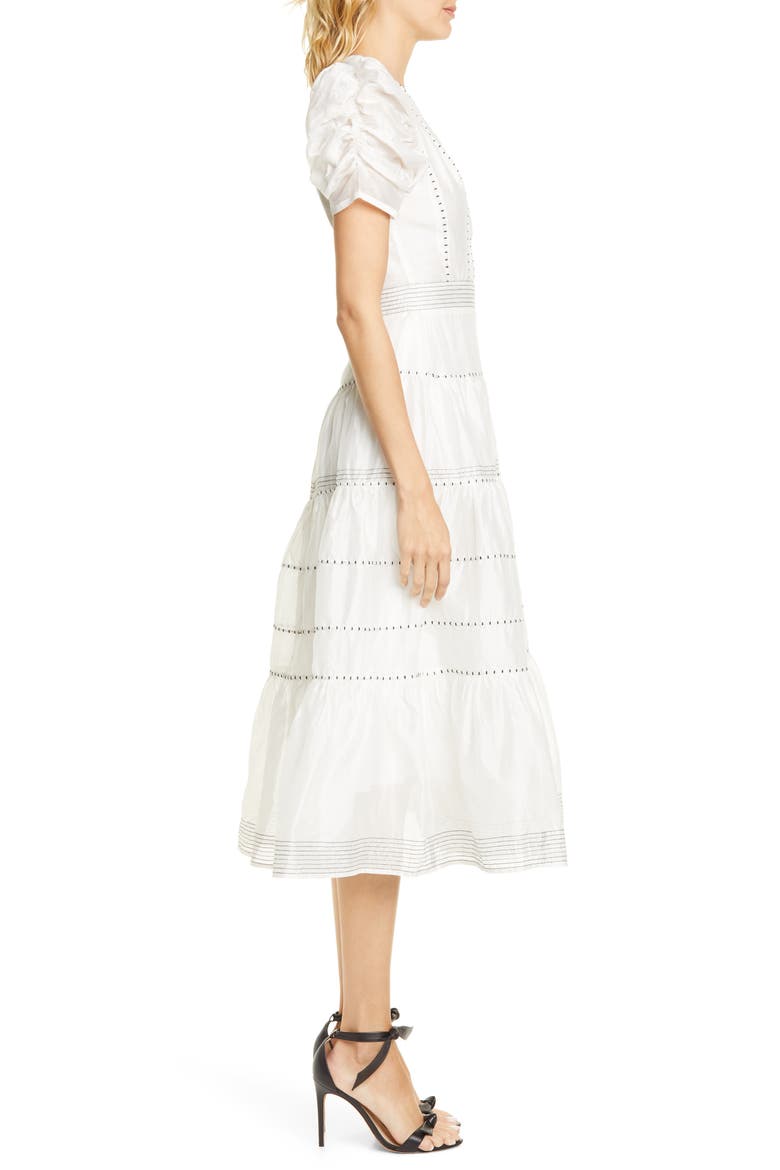 Odilie Midi Dress, Alternate, color, BLANC