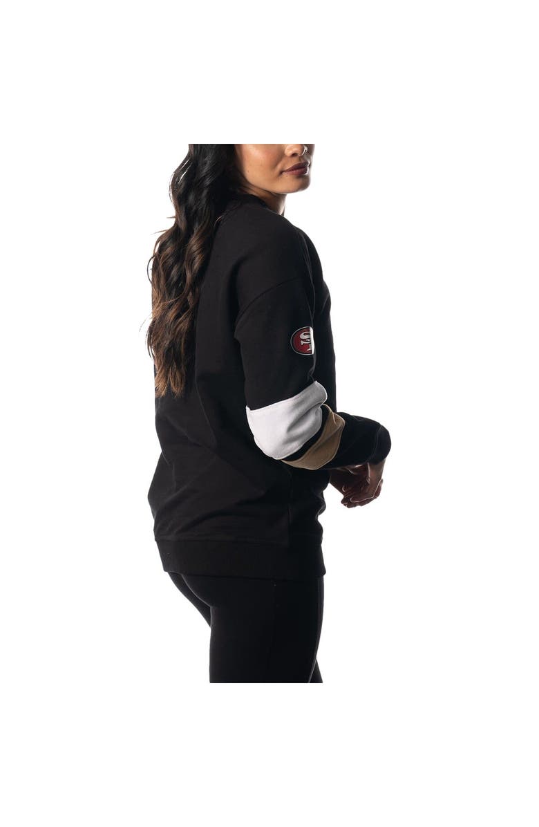 THE WILD COLLECTIVE Women's The Wild Collective Black San Francisco 49ers Fleece Pullover Sweatshirt, Alternate, color, 