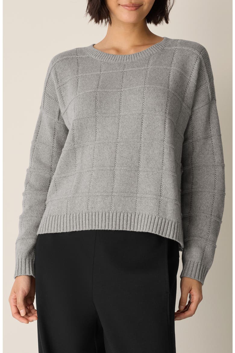 Organic Cotton & Cashmere Crewneck Sweater, Main, color, DARK PEARL