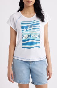 CITY BLUES Raglan Sleeve Graphic T-Shirt