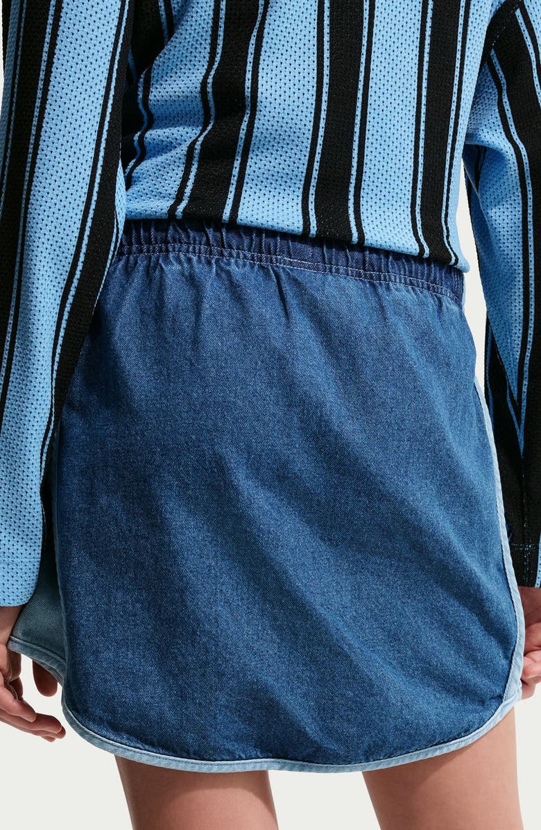 Nike Kids' Two-Tone Denim Skirt, Alternate, color, Mystic Navy/ Armory Blue