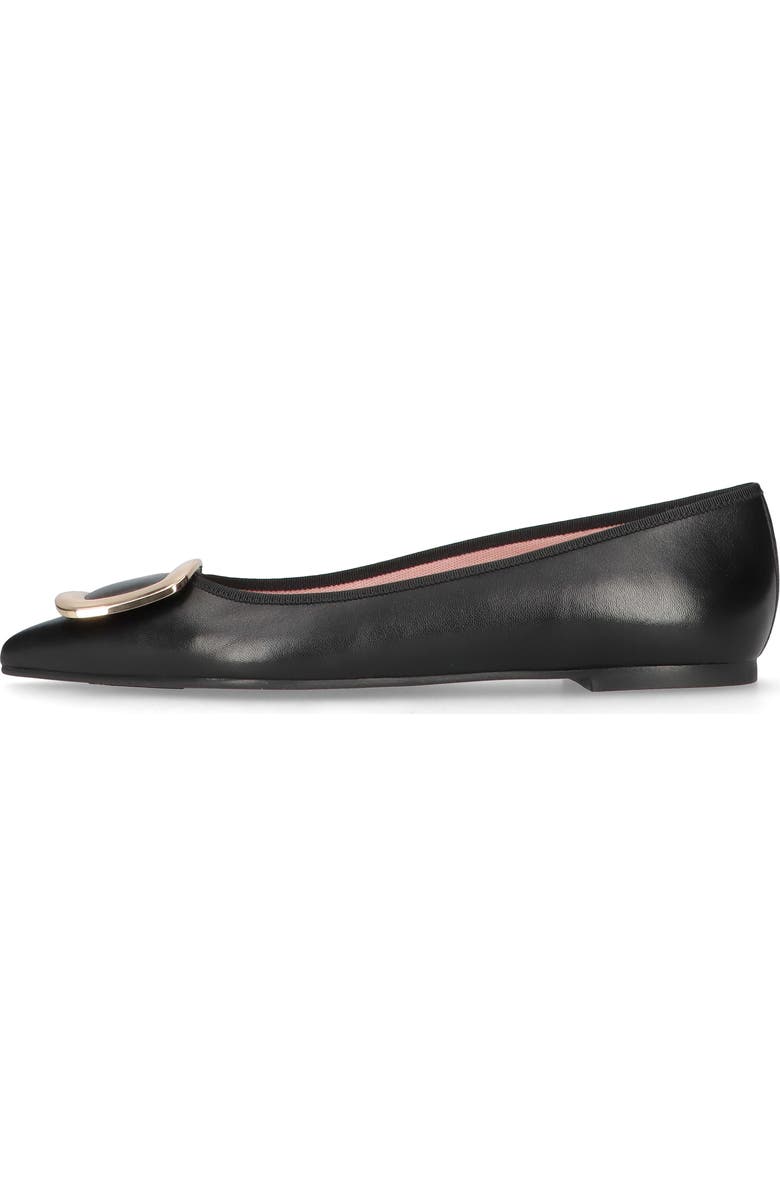 Pretty Ballerinas Pointed toe buckle ballet flat, Main, color, Black