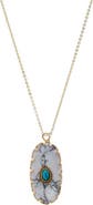BY ADINA EDEN Turquoise Pear Natural Stone Pendant Necklace