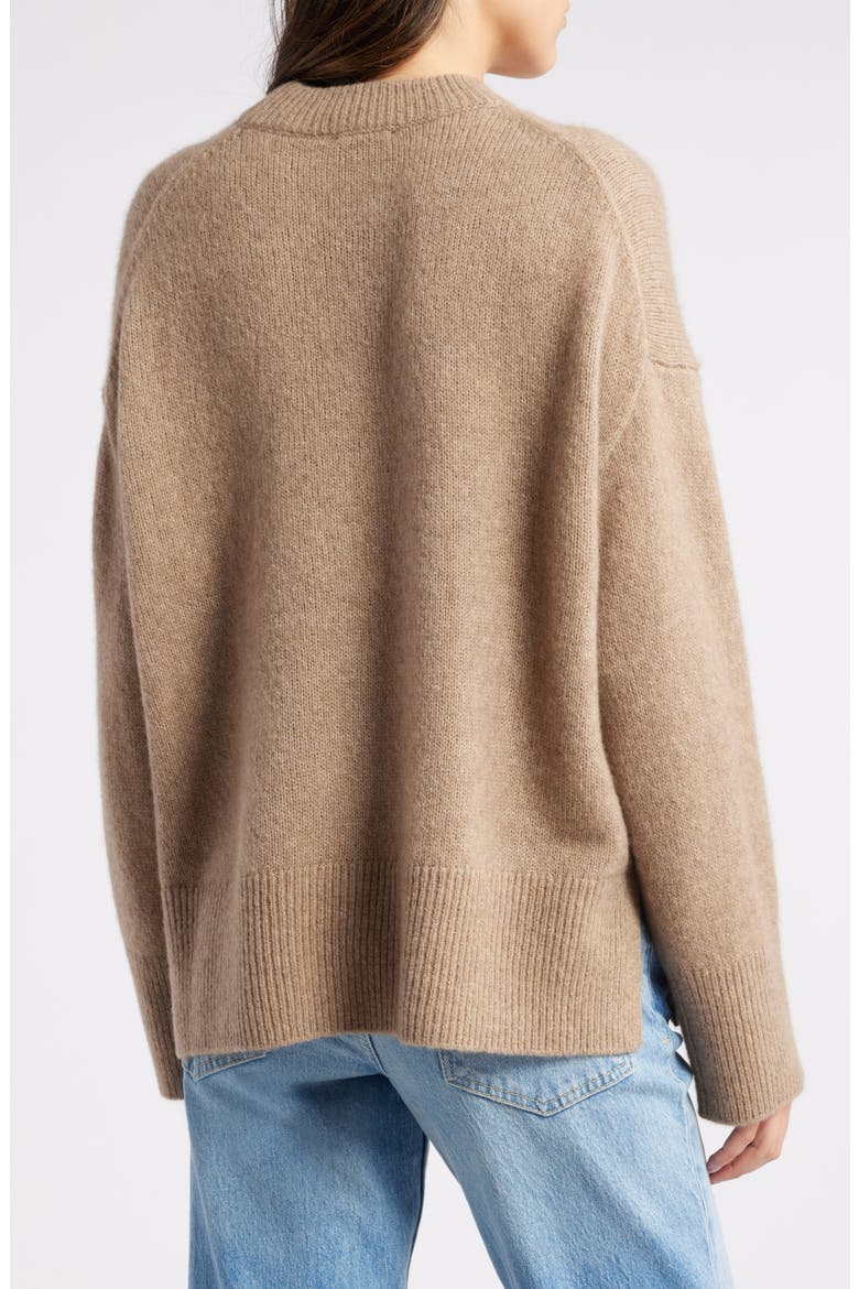 Miranda Crewneck Cashmere & Silk Sweater, Alternate, color, OATMEAL
