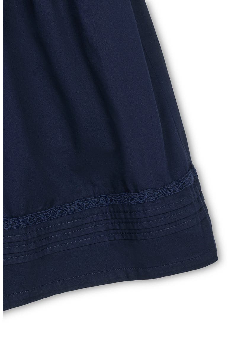 Kids' Organic Puff Sleeve Pintuck Sateen Party Dress, Alternate, color, Navy
