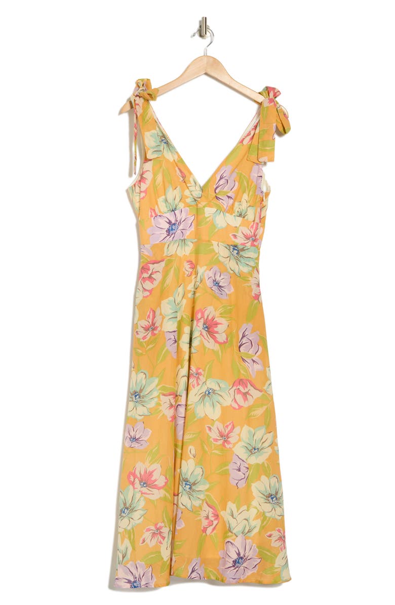 Lush Shoulder Tie Floral Print Dress, Alternate, color, 