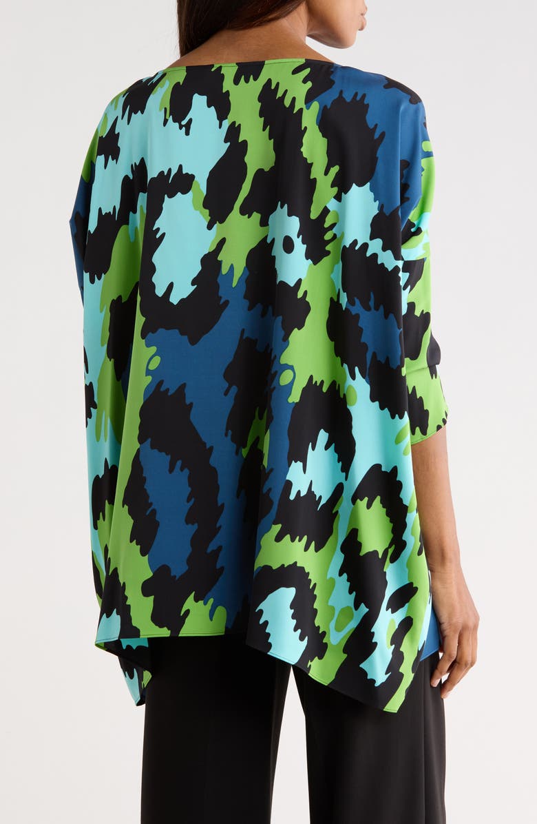 Diane von Furstenberg Diane Silk Blend Tunic Top, Alternate, color, Jungle Cat Large