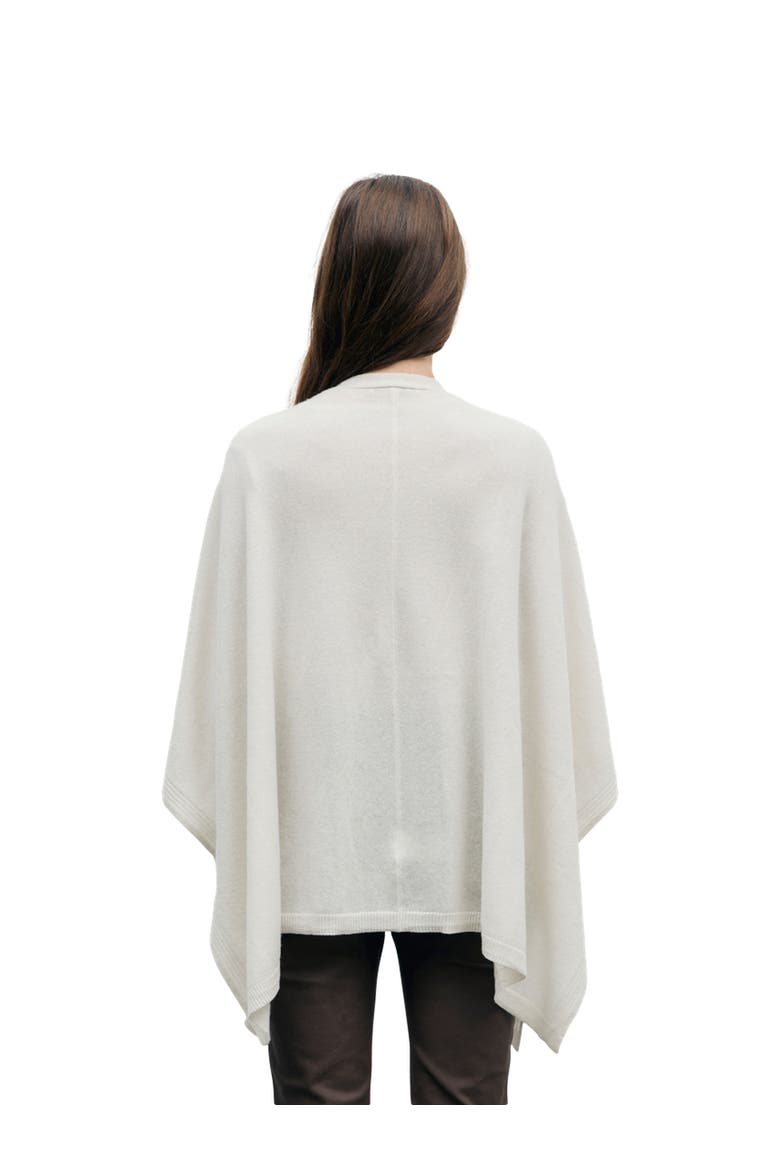 Reya Long Sleeve Draped Poncho, Alternate, color, Ecru