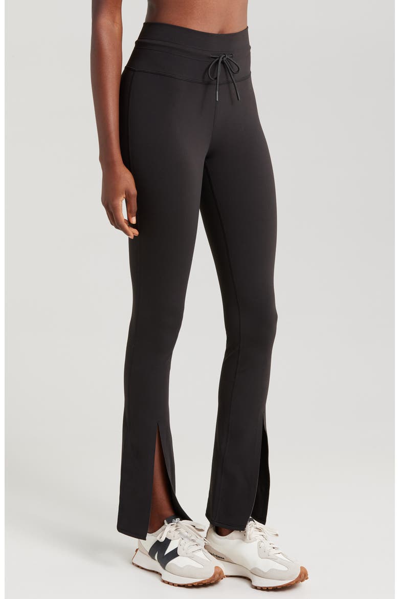 Daily Split Flare Pants, Alternate, color, BLACK