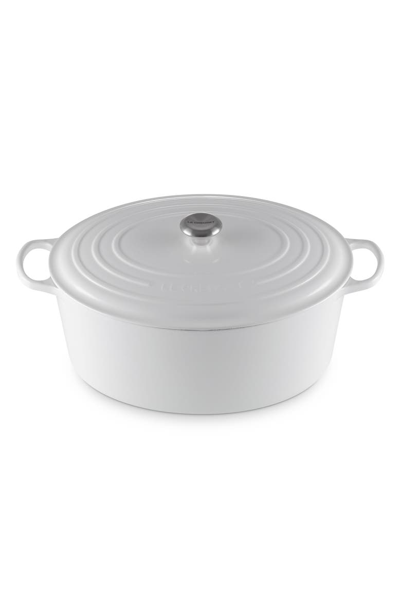 Le Creuset Signature 15 1/2-Quart Oval Enamel Cast Iron French/Dutch Oven, Main, color, White