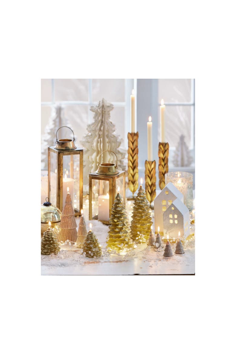Large Shimmer Paper Tree Decor Holiday Sculpture Christmas, Alternate, color, White
