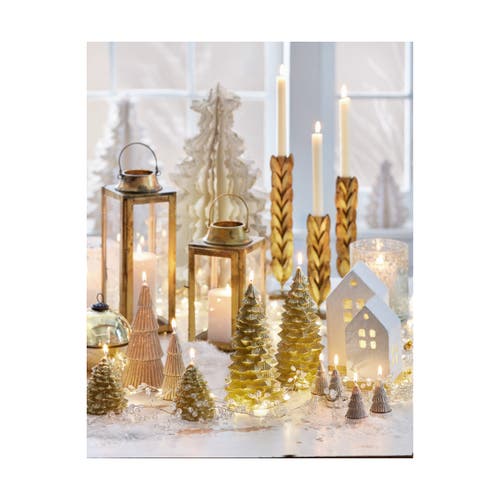 Tag Orla Medium Taper Holder Antique Brass Iron Candle Holder In Gold