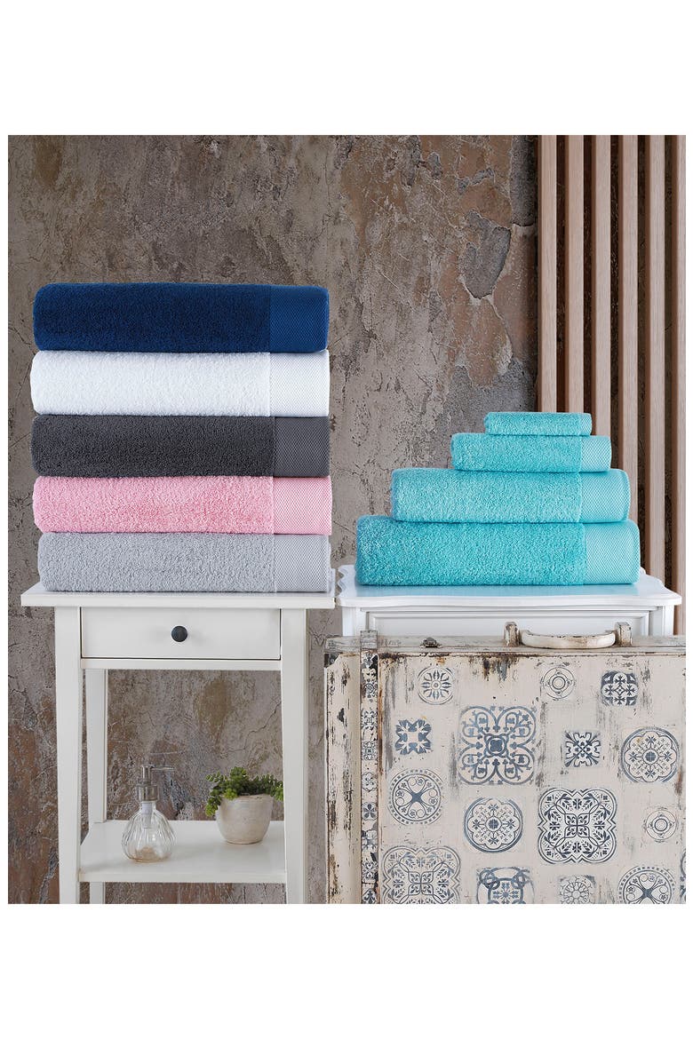 3-Piece Solid Signature Cotton Towel Set, Alternate, color, SILVER