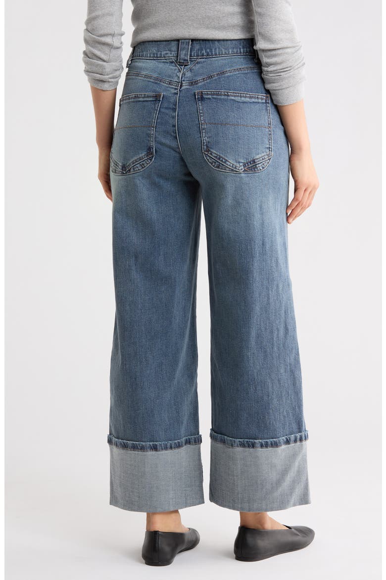 High Waist Cuffed Wide Leg Jeans, Alternate, color, MID BLUE ARTISANAL