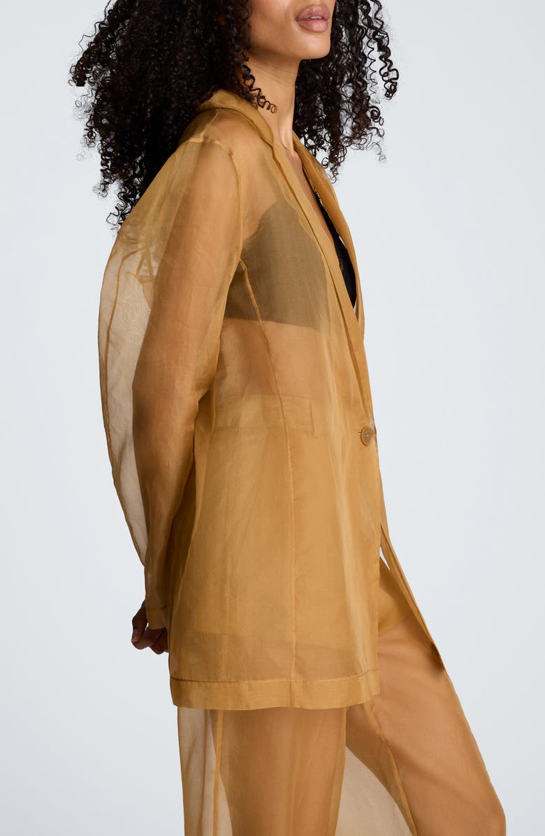 Kenneth Cole One-Button Sheer Jacket, Alternate, color, Mesquite