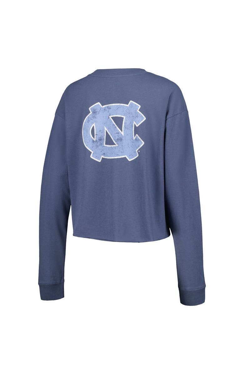 LEAGUE COLLEGIATE WEAR Women's League Collegiate Wear Navy North Carolina Tar Heels Clothesline Midi Long Sleeve Cropped T-Shirt, Alternate, color, 