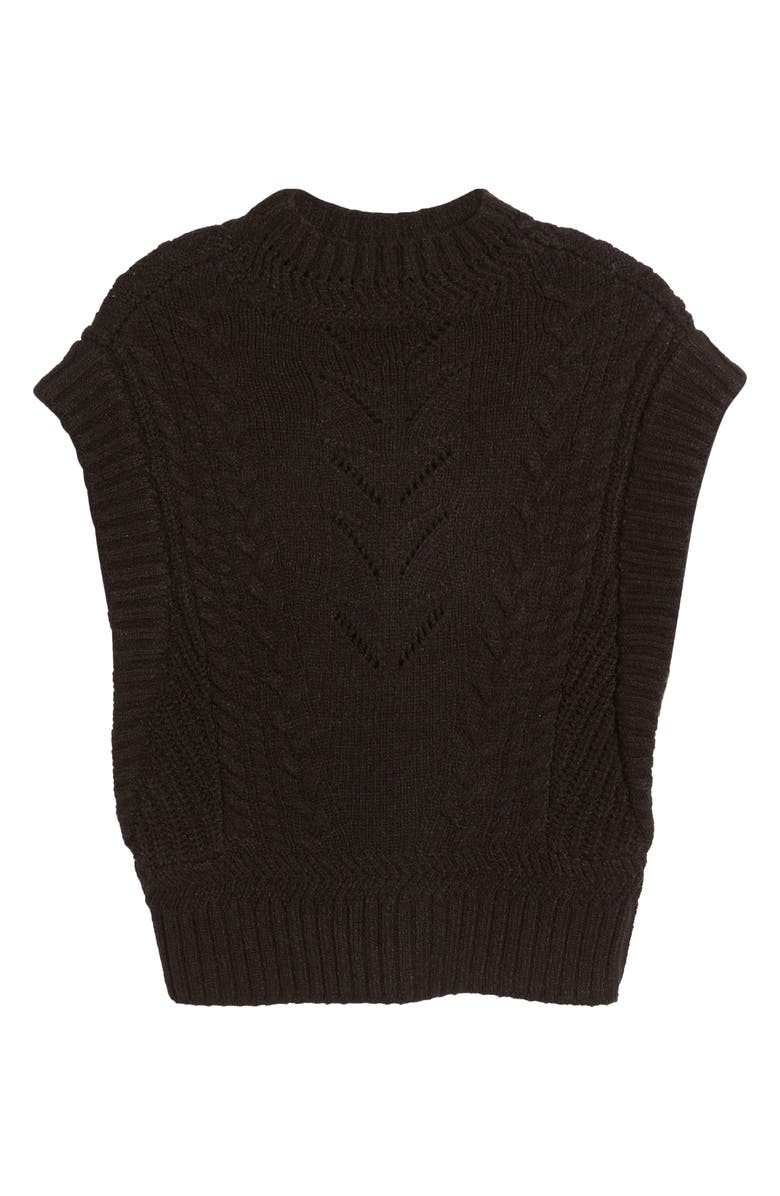 Wit & Wisdom Cable Stitch Mock Neck Sweater Vest, Alternate, color,