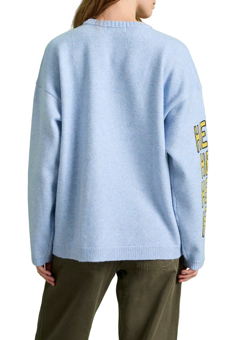 Hee Hee Hee Hee Crewneck Sweater, Alternate, color, BLUE POWDER